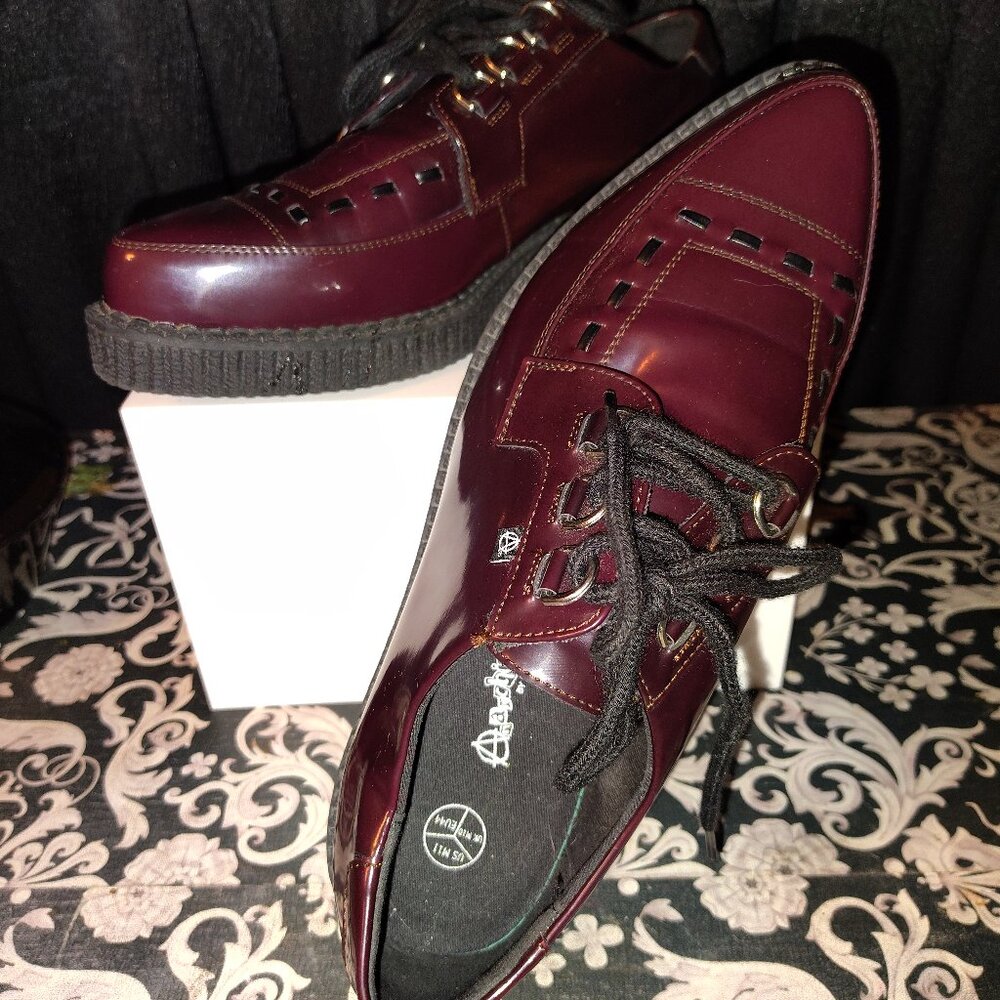 TUK Burgundy Anarchic Creepers Size 11 Psychobilly